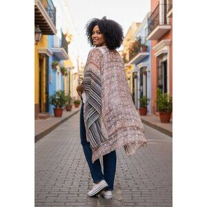 Cato Women’s Hanky Hem Blouse w/ Tank Liner Floral Peach Pink Beige Size 22/24W-